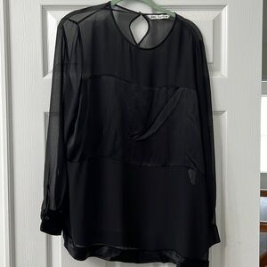 Zara Satin and Sheer Top